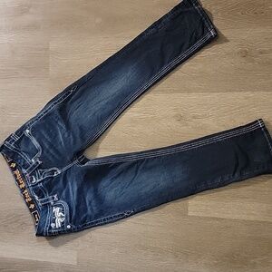 ROCK REVIVAL Women's Betty Crop Low Rise (7 Inch!) Dark Wash Jeans Size 25